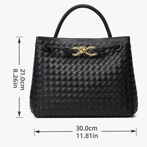 Elegant Black Woven Tote Bag